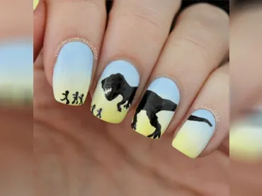 Source WoW Amazing Dino Nail Art