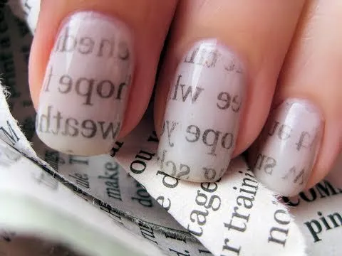 Source YouTube Newspaper Nail Art