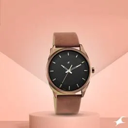 Afterdark Leather Strap Watch